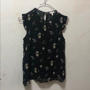 Black shirt with flower pattern